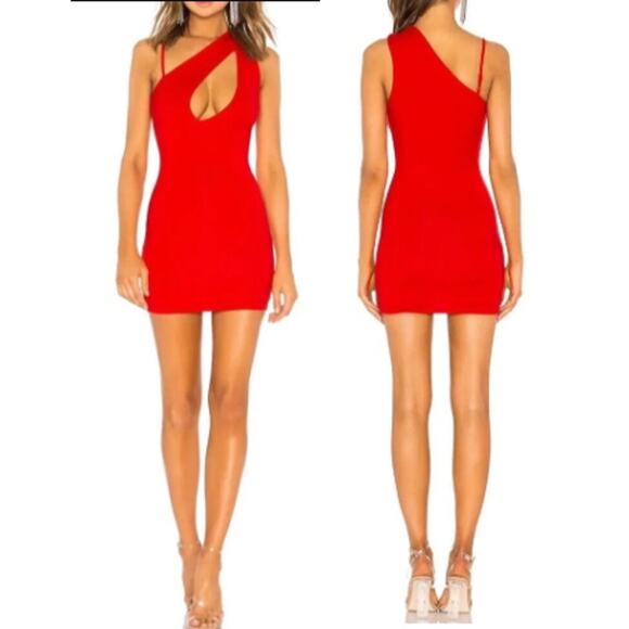 NWT h:ours Safia Sleeveless Cutout Mini Cocktail Dress Lava Red Women's Large - Picture 1 of 5